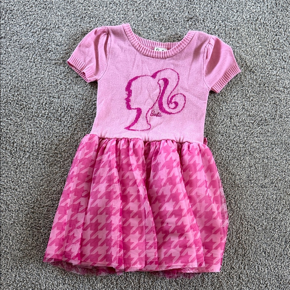 Barbie Pink Graphic Kids Dress